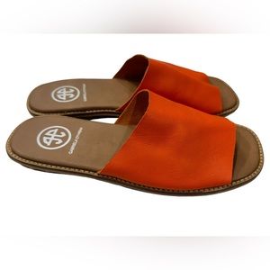 Gabriela Ephrem Women’s Slides Orange Leather Size 7